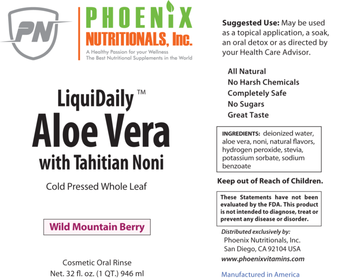 LiquidDaily Aloe Vera with Tahitian Noni Fact Box