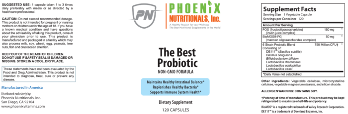 The Best Probiotic, Providing 14 Billion Micro Flora Per Serving. Also contains the most active Prebiotic to Help the Body Manufacture & Maintain Healthy Intestinal Flora all in One Formula